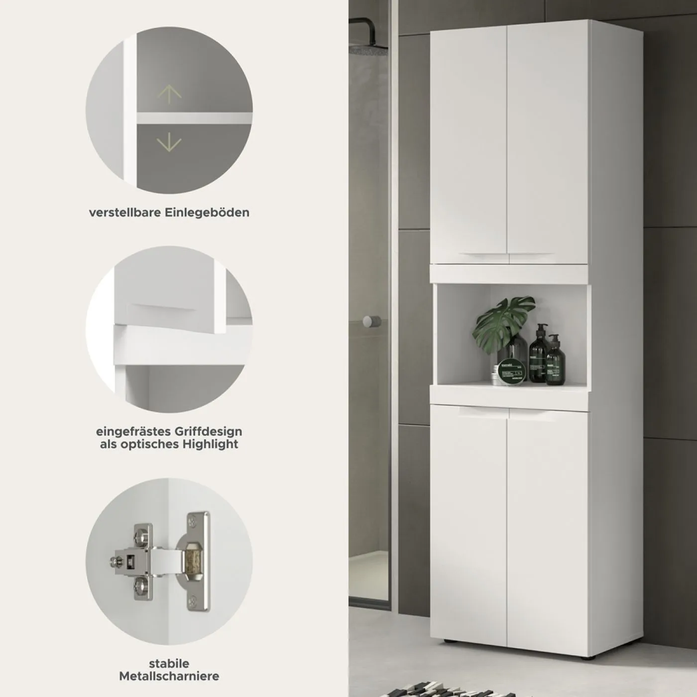 Hochschrank breit Viana | weiß