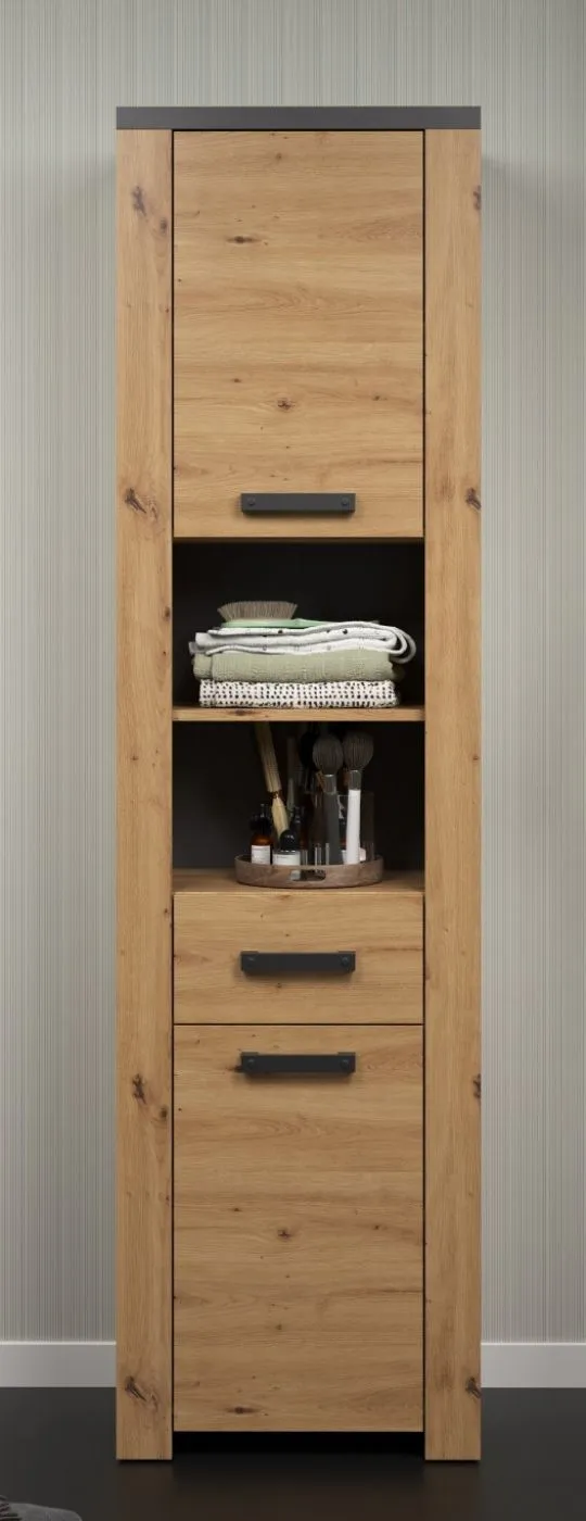 Hochschrank Follow | Artisan Eiche / Matera grau