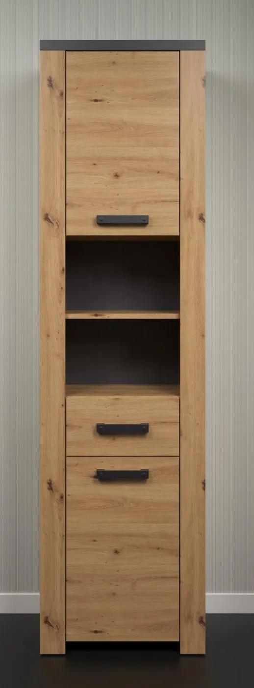 Hochschrank Follow | Artisan Eiche / Matera grau