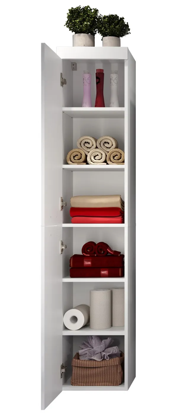 Hochschrank / Hängeschrank Devon | weiß Hochglanz