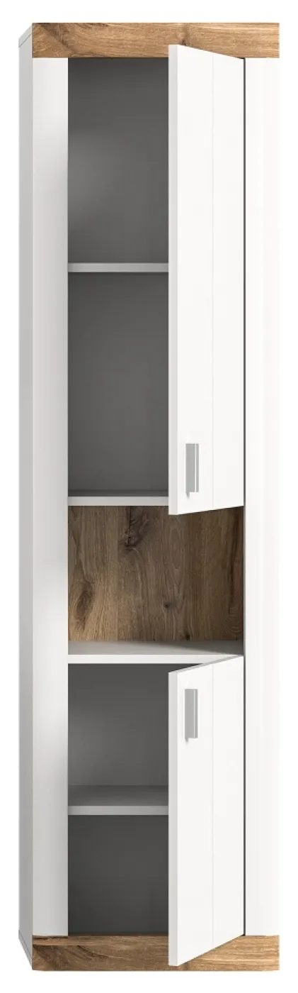 Hochschrank Laredo | weiß / Nox Oak