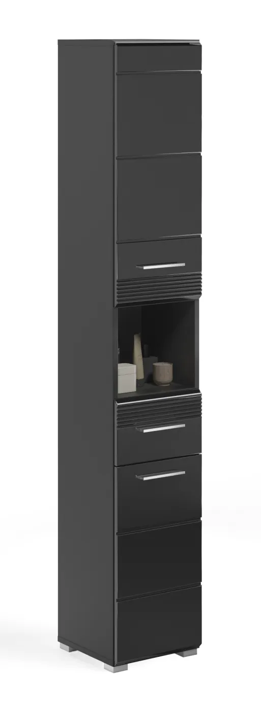 Hochschrank Linus | schwarz Hochglanz