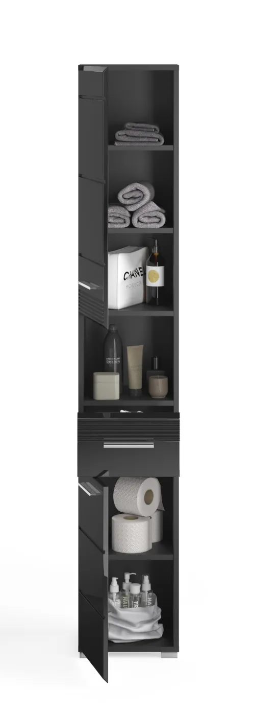 Hochschrank Linus | schwarz Hochglanz