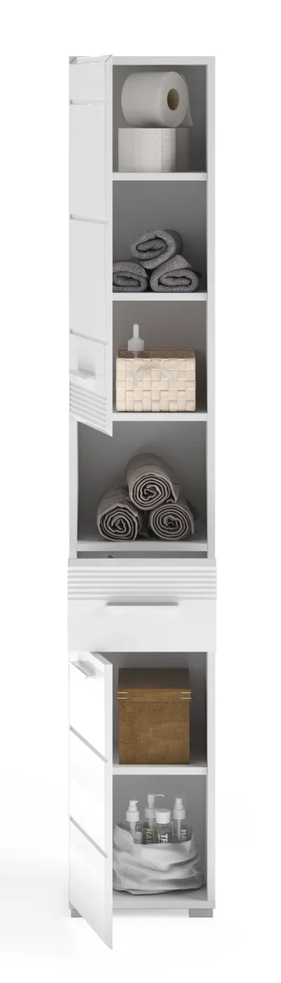 Hochschrank Linus | weiß Hochglanz
