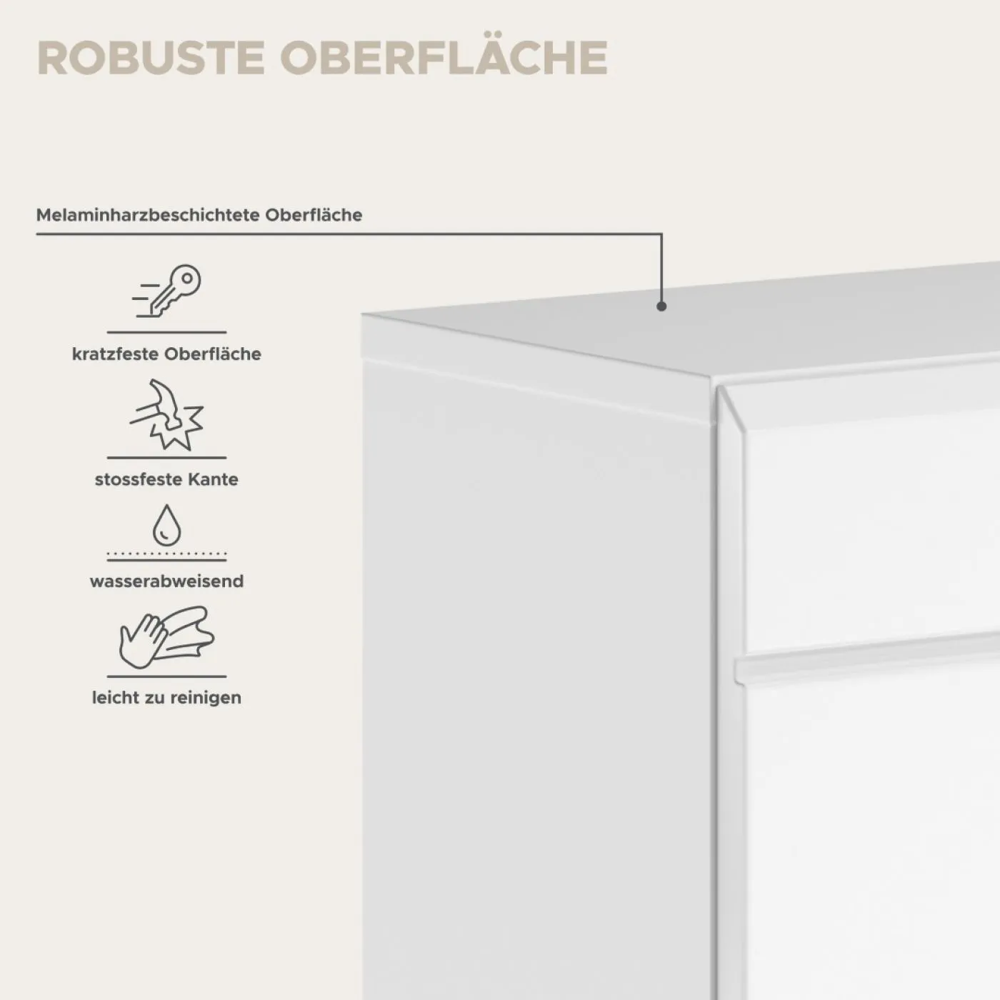 Hochschrank Linus | weiß Hochglanz