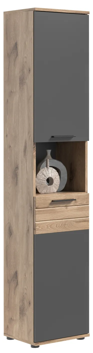 Hochschrank Mason | Nox Oak / Basalt grau