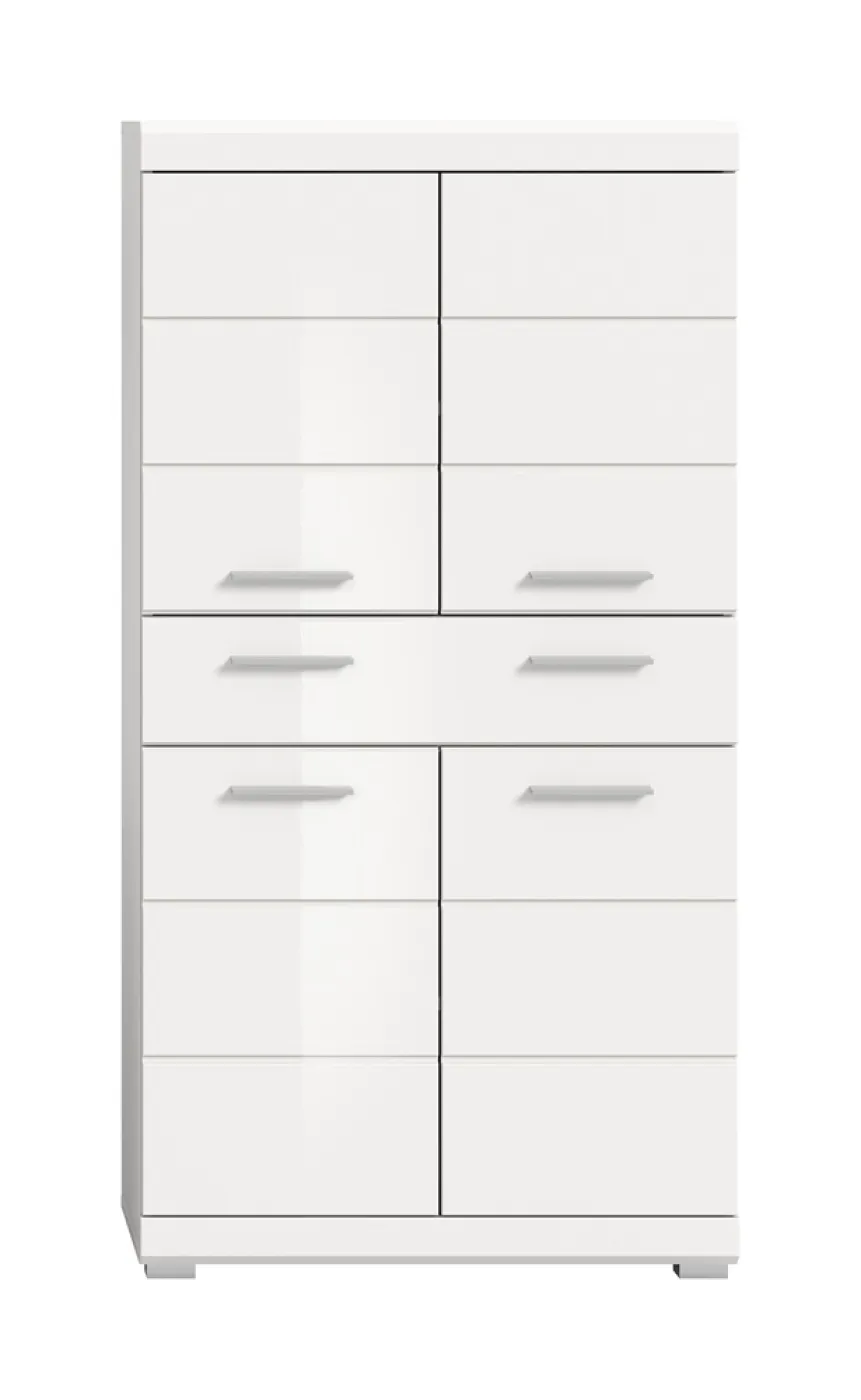 Hochschrank Midischrank Scout | weiß Hochglanz / weiß