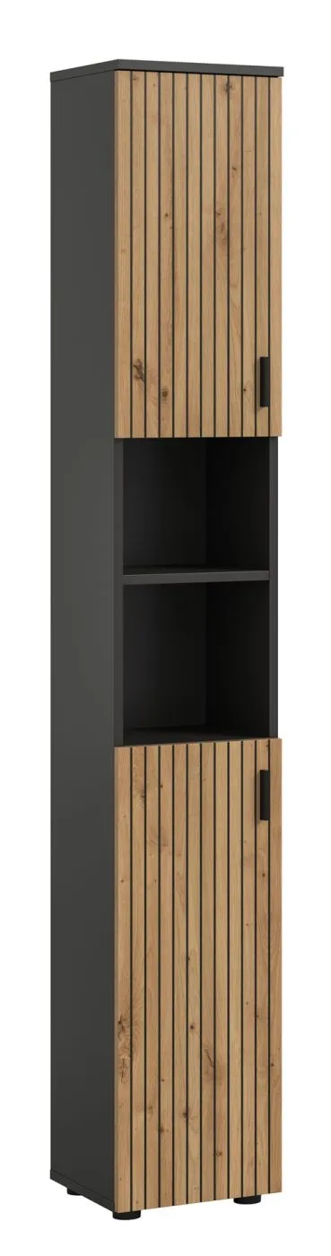 Hochschrank Mone | Basalt grau / Artisan Oak
