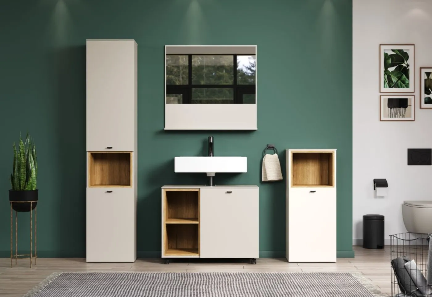 Hochschrank Sao Paulo | Kaschmir / Evoke Eiche