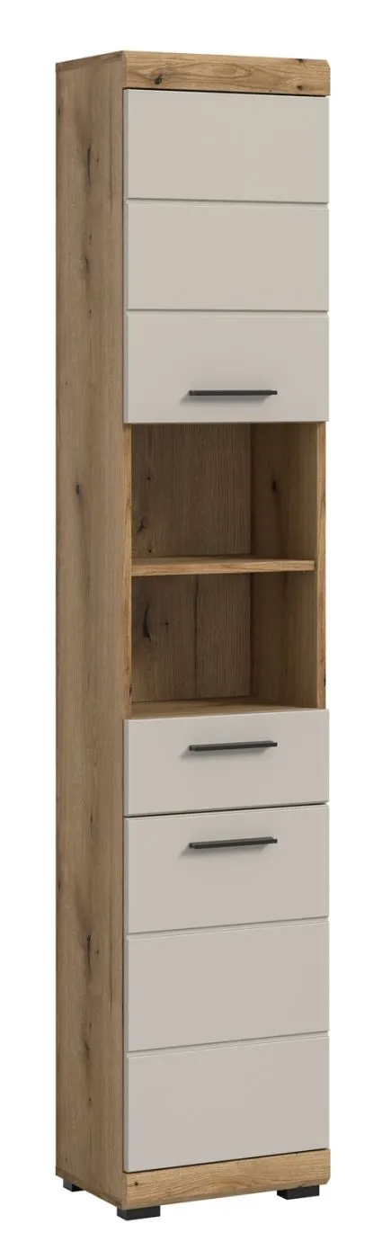 Hochschrank Scout | mit Schubkasten | Kaschmir / Evoak Oak