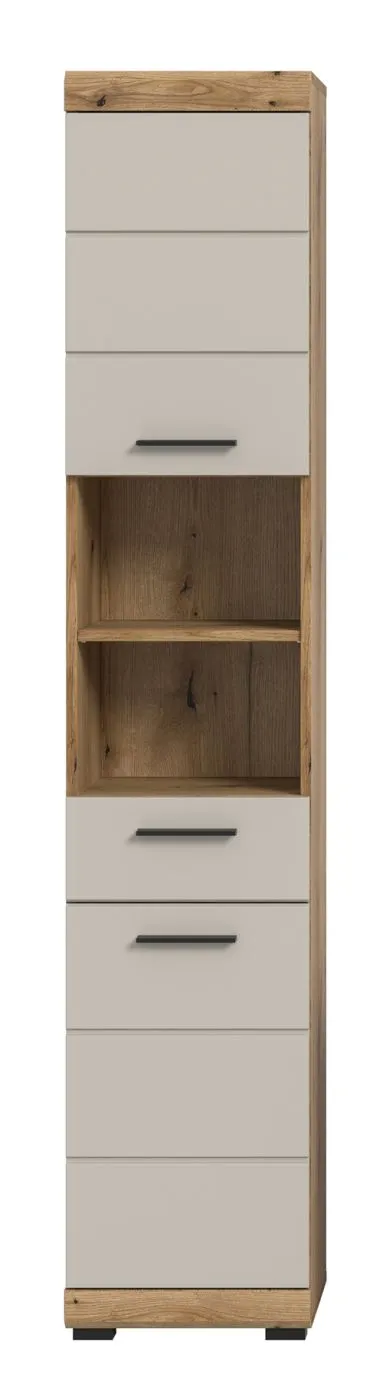 Hochschrank Scout | mit Schubkasten | Kaschmir / Evoak Oak