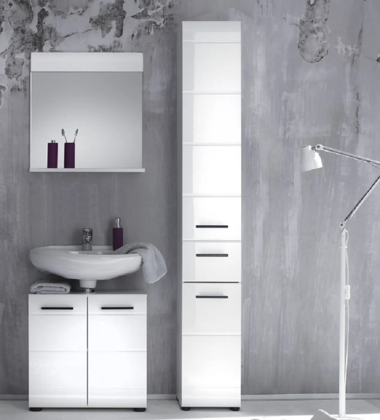 Hochschrank Skin | weiß Hochglanz