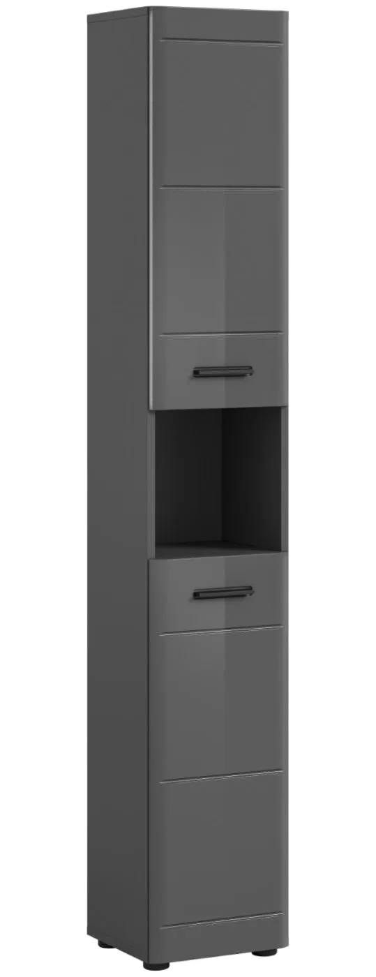 Hochschrank Soft | grau Hochglanz