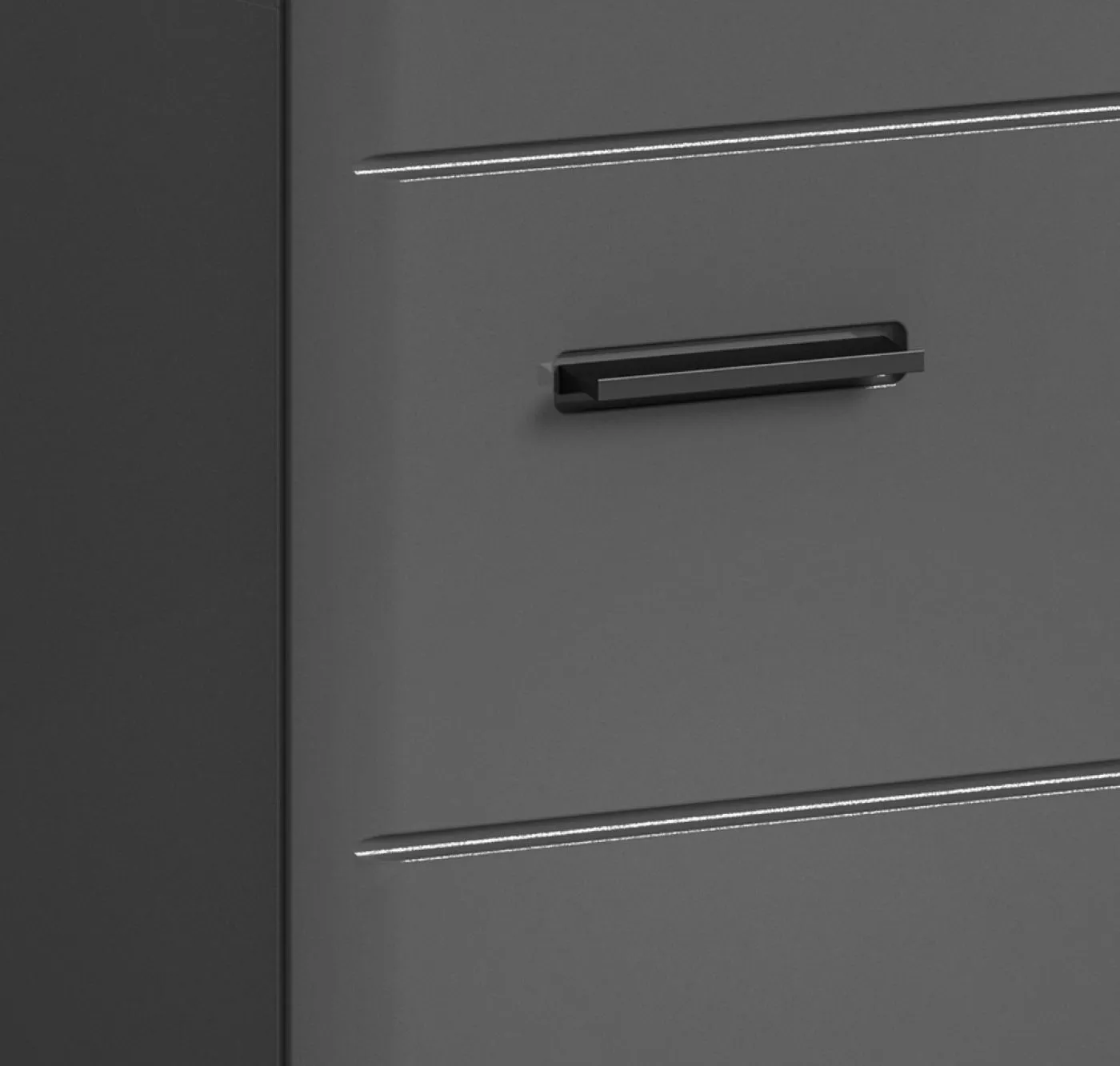 Hochschrank Soft | grau Hochglanz