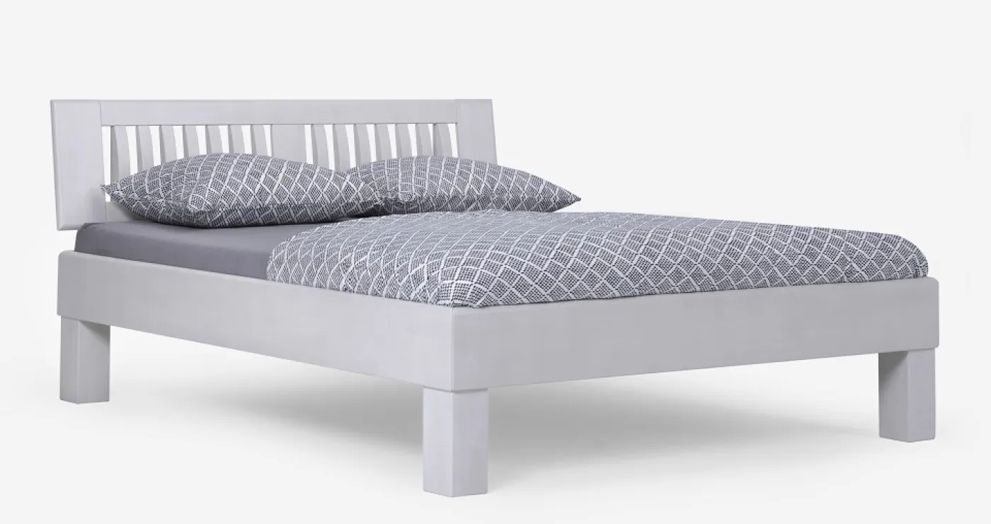 Holzbett massiv Dahlia | Buche weiß lackiert | 100x200 | Kopfteil 3