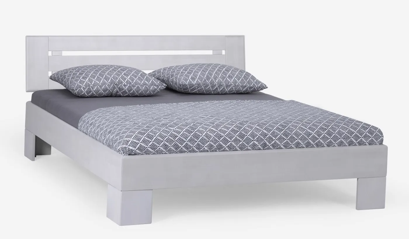 Holzbett massiv Dahlia | Buche weiß lackiert | 160x190 | Kopfteil 1