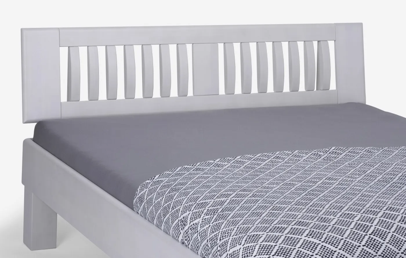 Holzbett massiv Dahlia | Buche weiß lackiert | 90x200 | Kopfteil 3