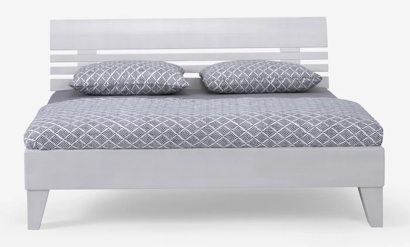 Holzbett massiv Dahlia | Buche weiß lackiert | 90x210 | Kopfteil 1