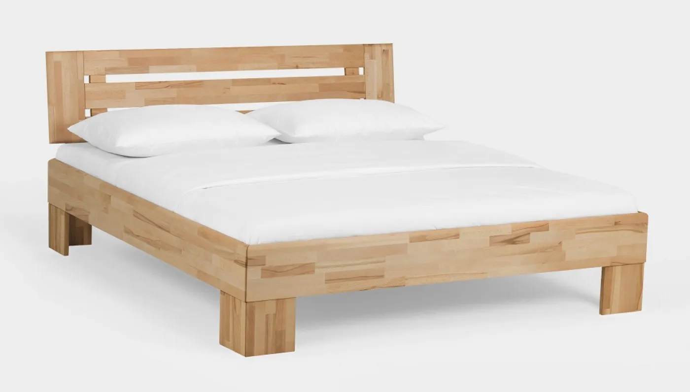 Holzbett massiv Dahlia | Kernbuche geölt | 100x210 | Kopfteil 4