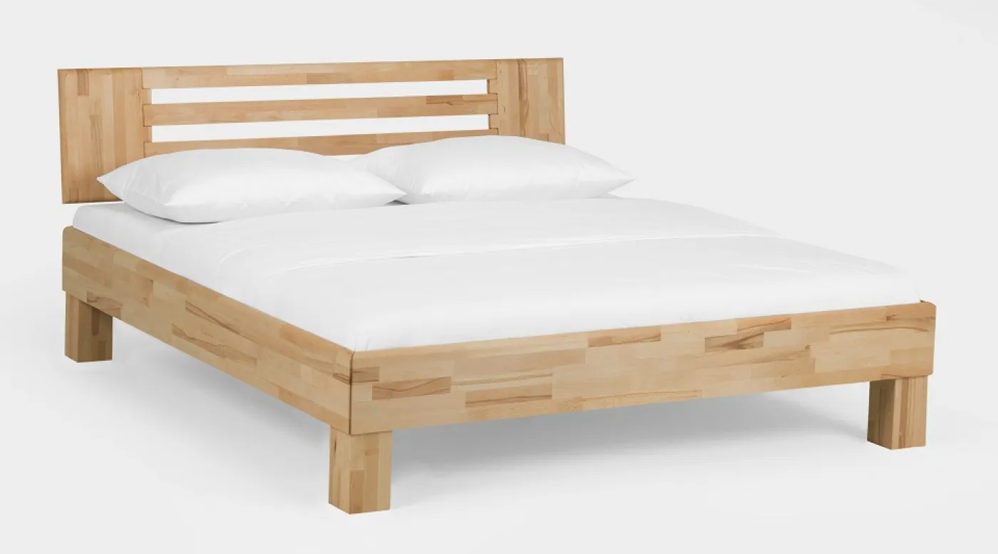 Holzbett massiv Dahlia | Kernbuche geölt | 120x210 | Kopfteil 2