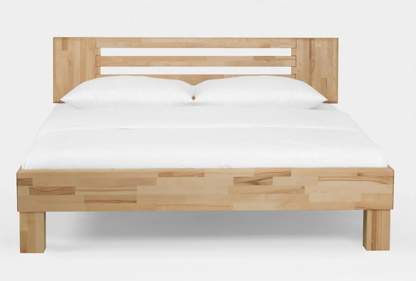 Holzbett massiv Dahlia | Kernbuche geölt | 120x210 | Kopfteil 2