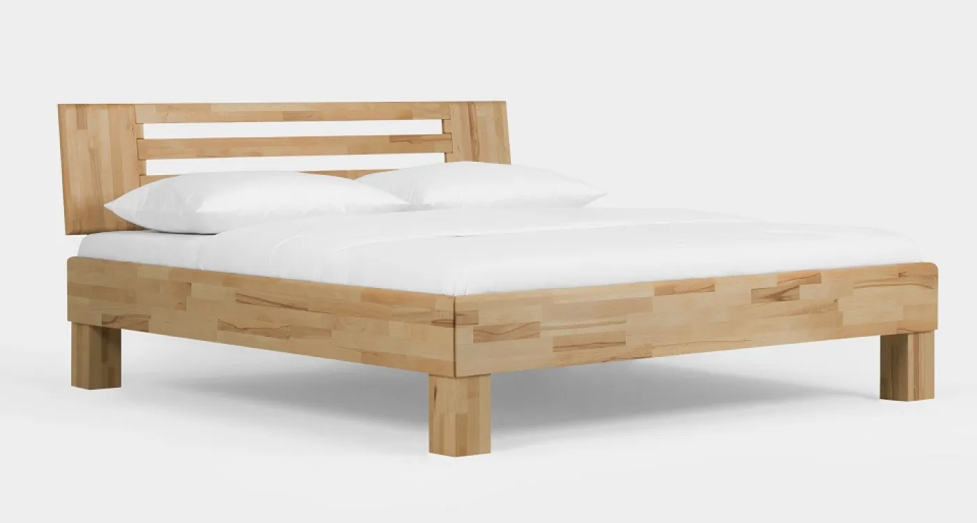 Holzbett massiv Dahlia | Kernbuche geölt | 90x210 | Kopfteil 2