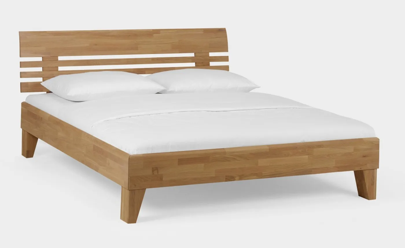 Holzbett massiv Dahlia | Wildeiche Honig geölt | 140x210 | Kopfteil 1