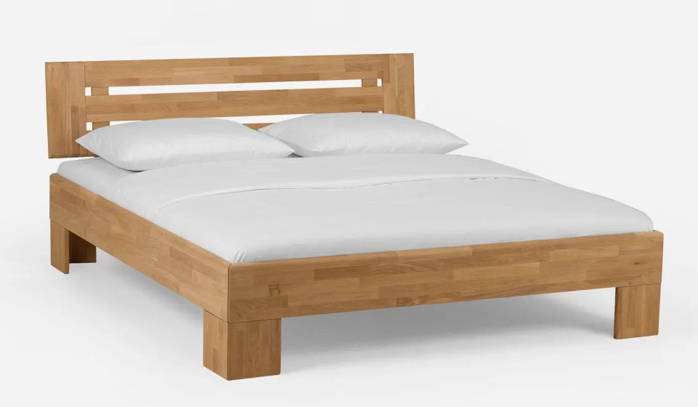 Holzbett massiv Dahlia | Wildeiche Honig geölt | 90x200 | Kopfteil 3