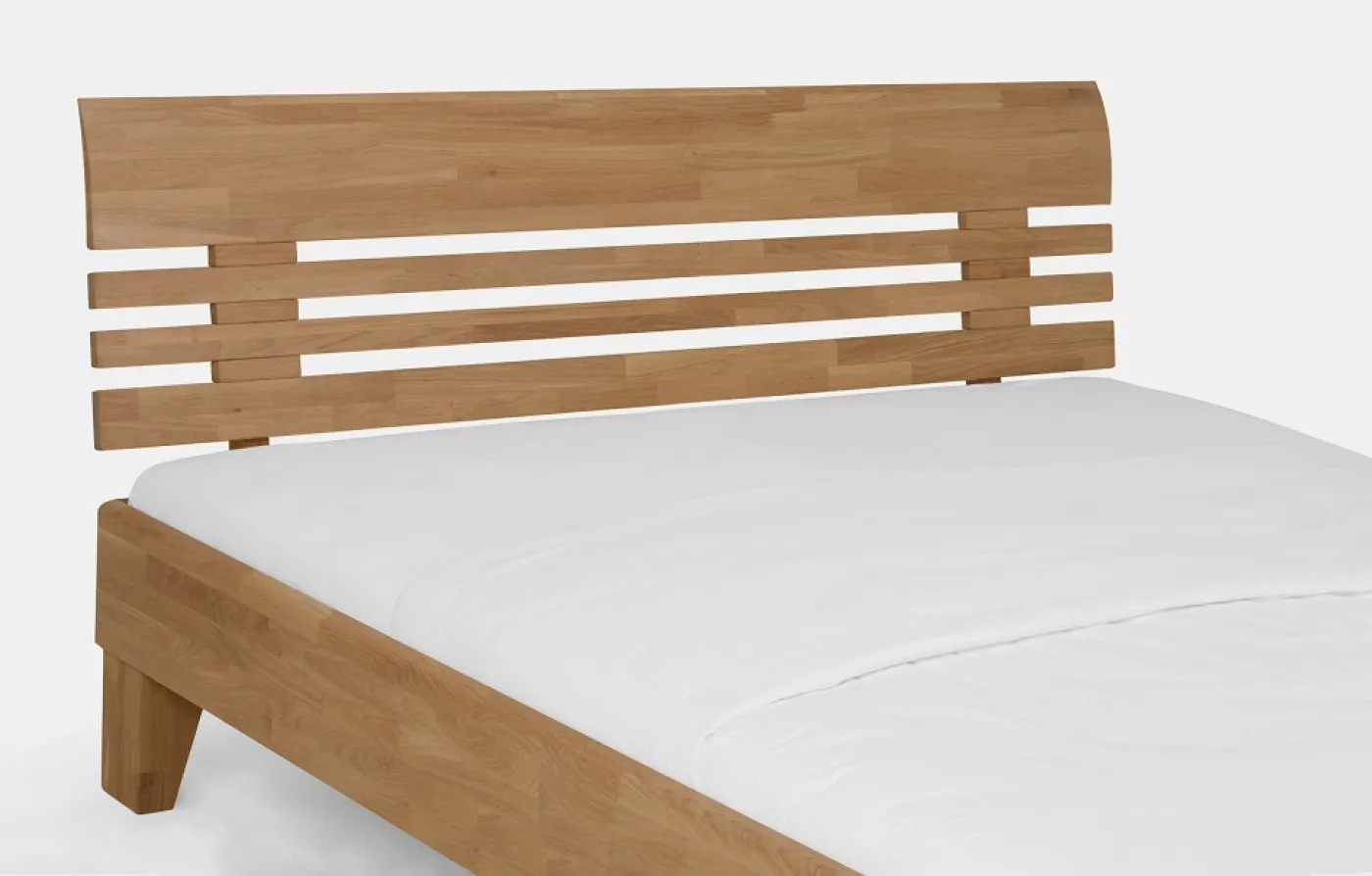 Holzbett massiv Dahlia | Wildeiche Honig geölt | 90x220 | Kopfteil 1