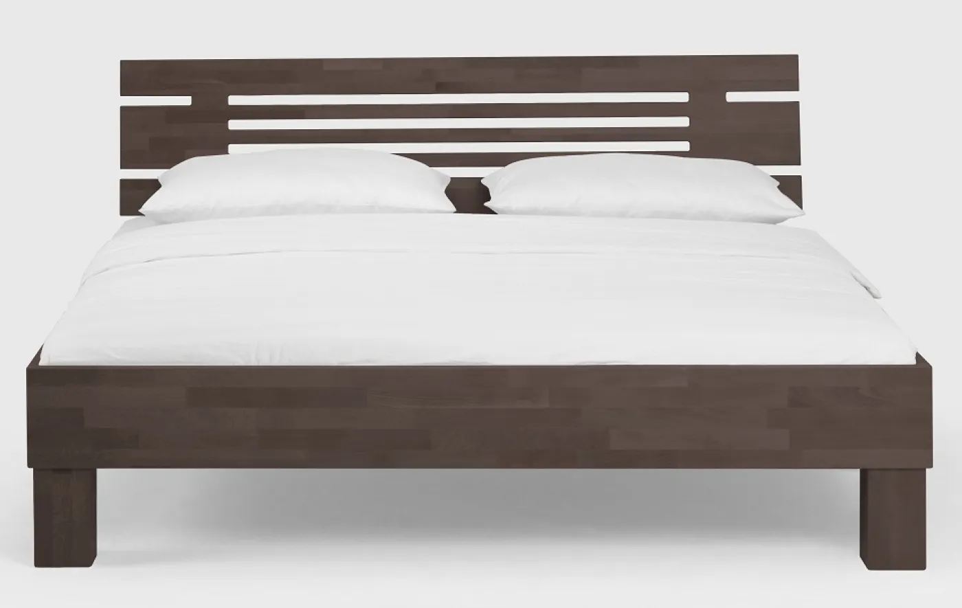 Holzbett massiv Daisy | Buche wenge lackiert | 90x210 | Kopfteil 1