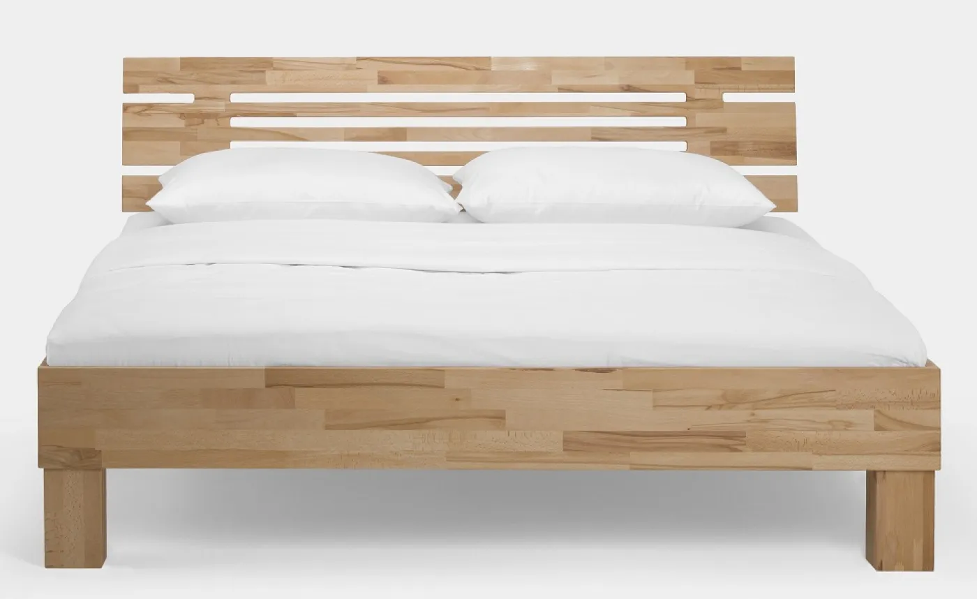 Holzbett massiv Daisy | Kernbuche geölt | 100x200 | Kopfteil 1