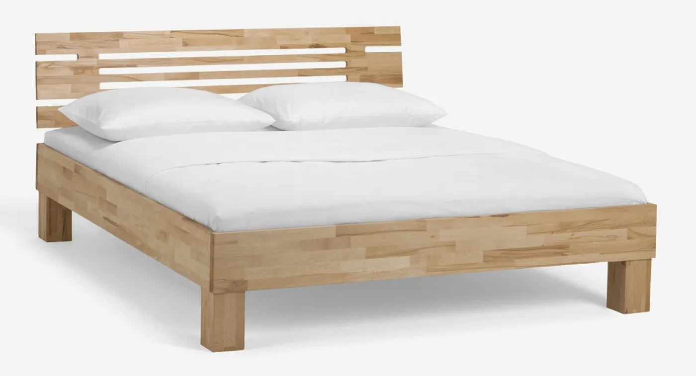 Holzbett massiv Daisy | Kernbuche geölt | 90x220 | Kopfteil 1