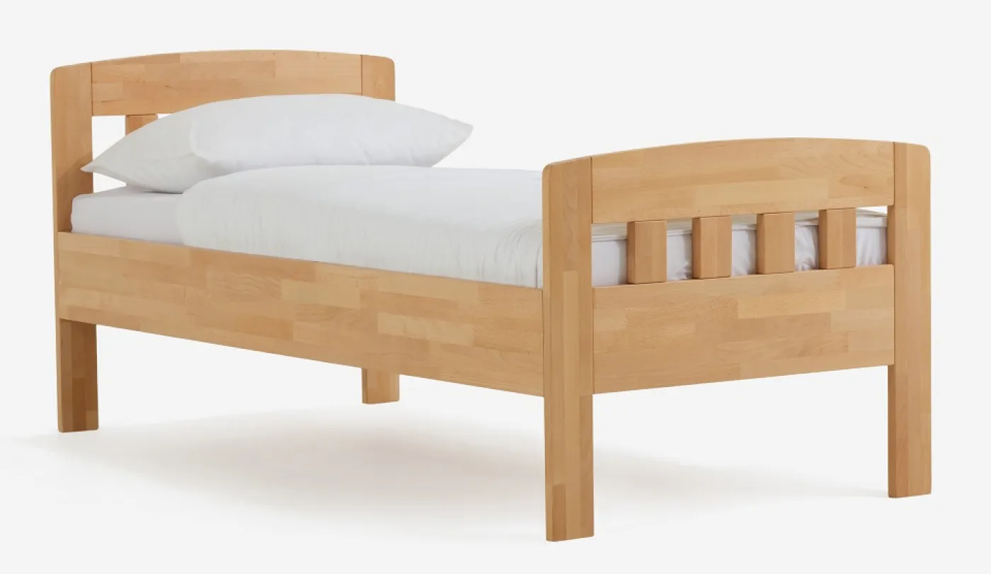 Holzbett massiv Jasmine | Buche lackiert | 100x200 | mit Fußteil