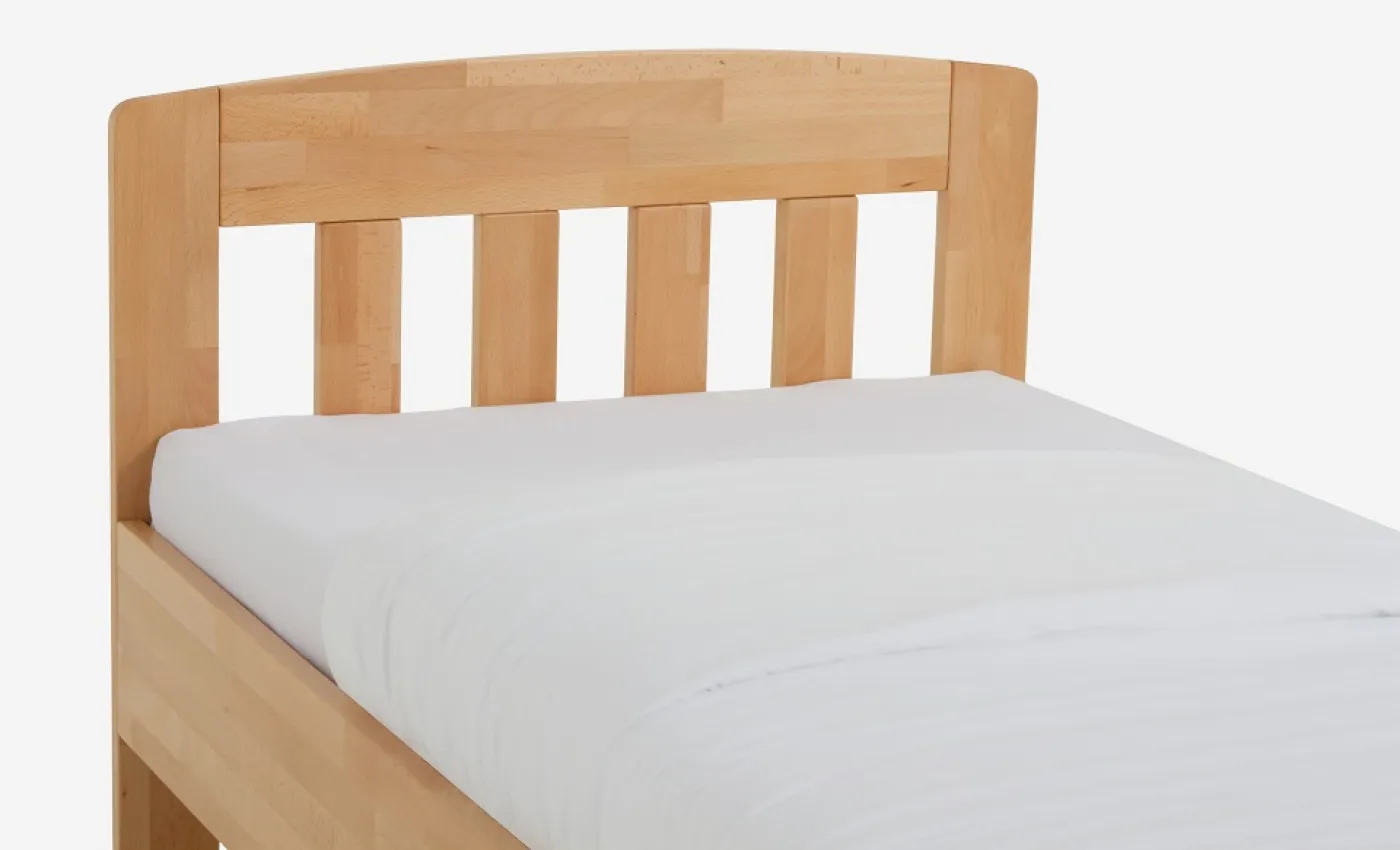 Holzbett massiv Jasmine | Buche lackiert | 90x220 | mit Fußteil