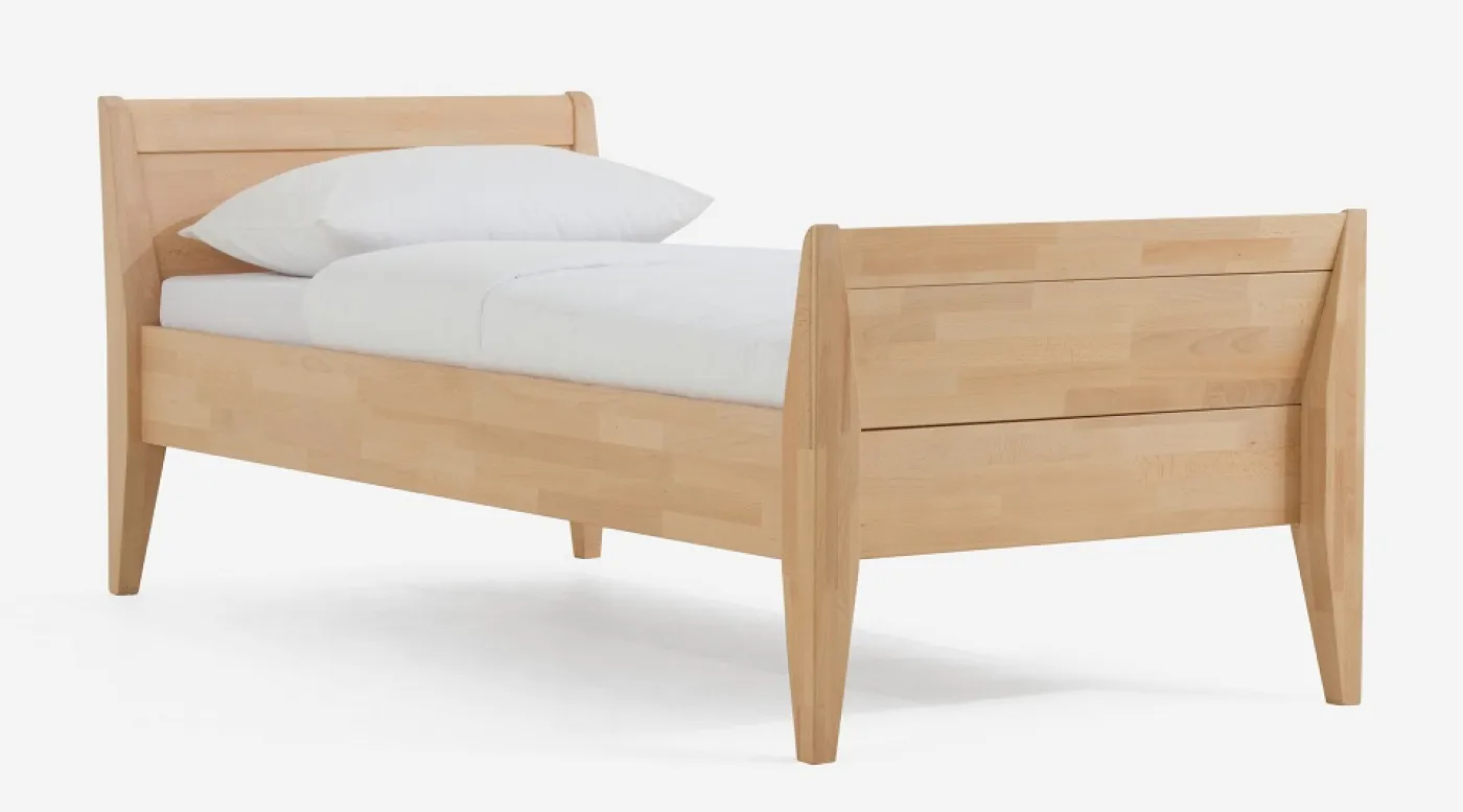 Holzbett massiv Jasmine | Buche natur geölt | 90x210 | mit Fußteil