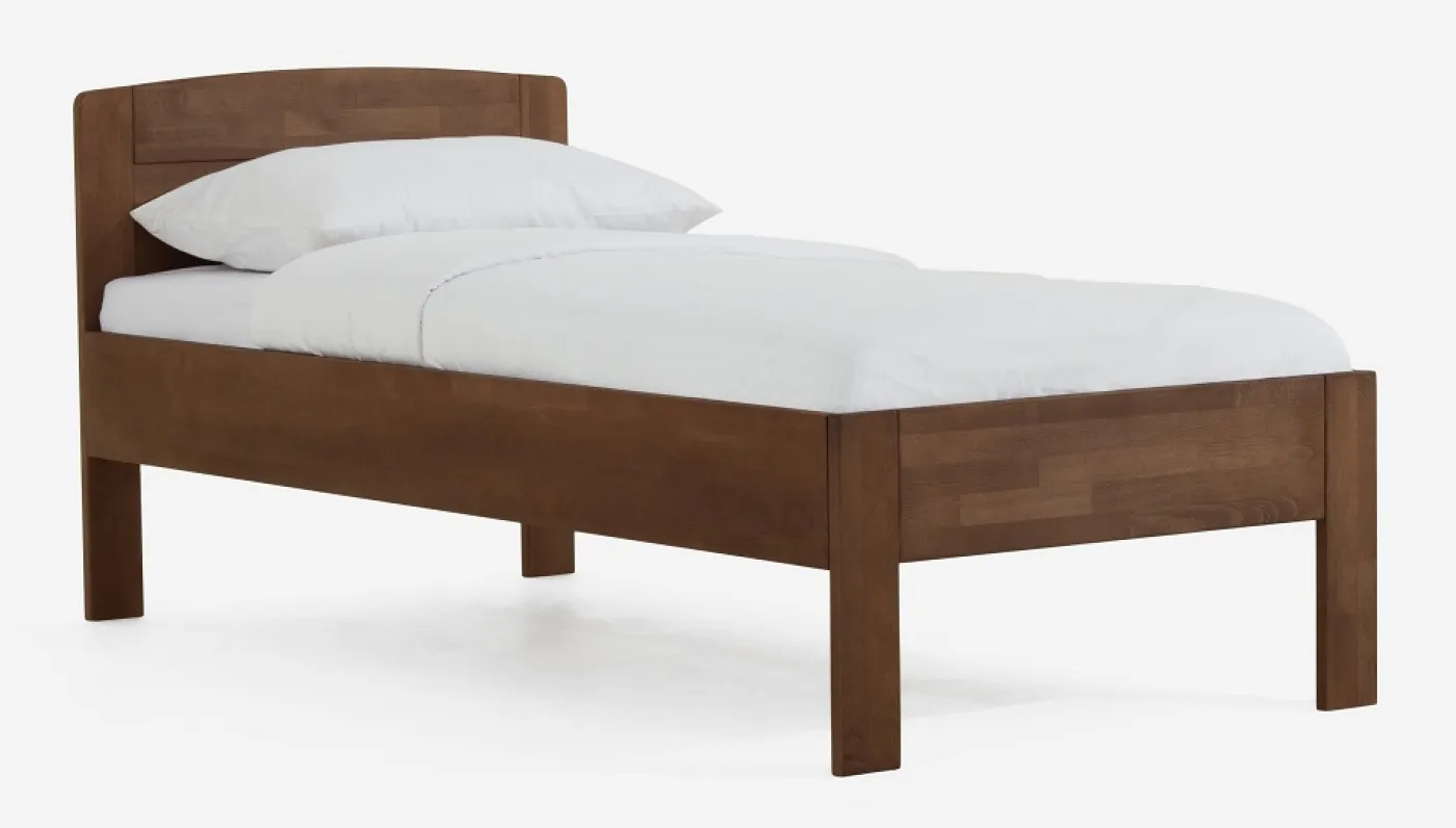 Holzbett massiv Jasmine | Buche walnuss geölt | 100x200 | ohne Fußteil