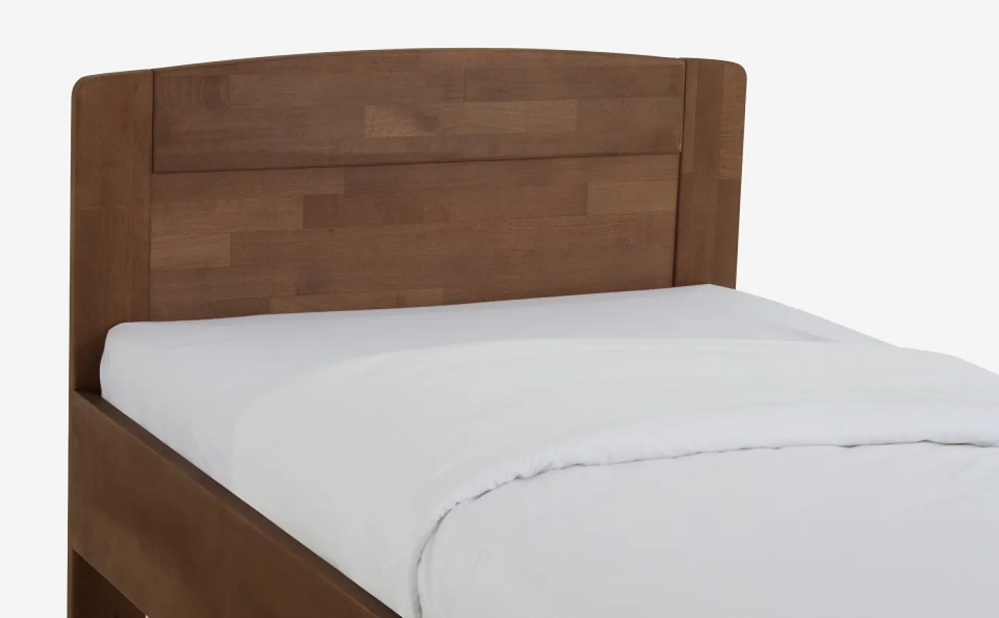 Holzbett massiv Jasmine | Buche walnuss geölt | 90x200 | mit Fußteil