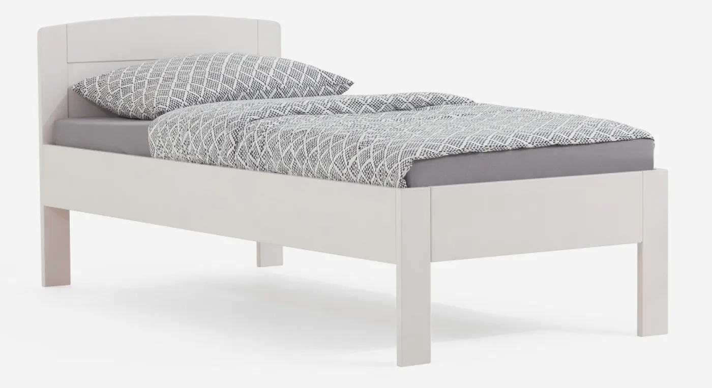 Holzbett massiv Jasmine | Buche weiß lackiert | 120x190 | ohne Fußteil