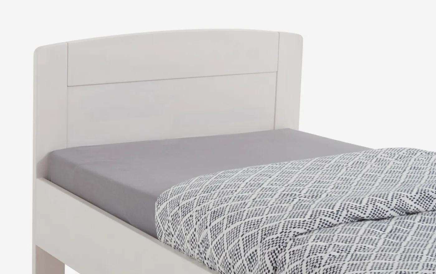 Holzbett massiv Jasmine | Buche weiß lackiert | 120x220 | ohne Fußteil