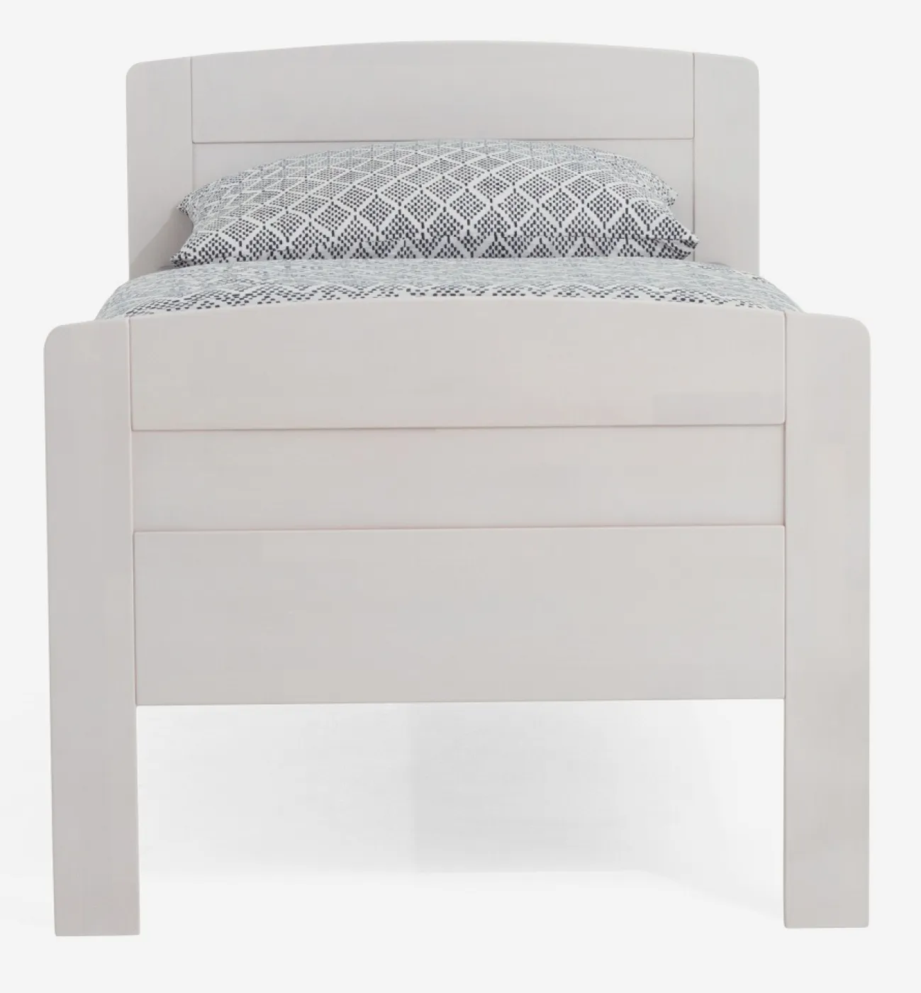 Holzbett massiv Jasmine | Buche weiß lackiert | 90x190 | mit Fußteil