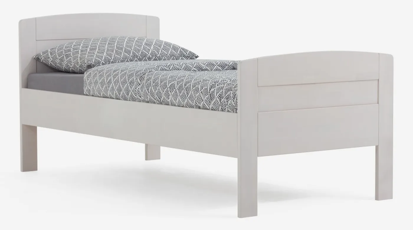 Holzbett massiv Jasmine | Buche weiß lackiert | 90x200 | mit Fußteil