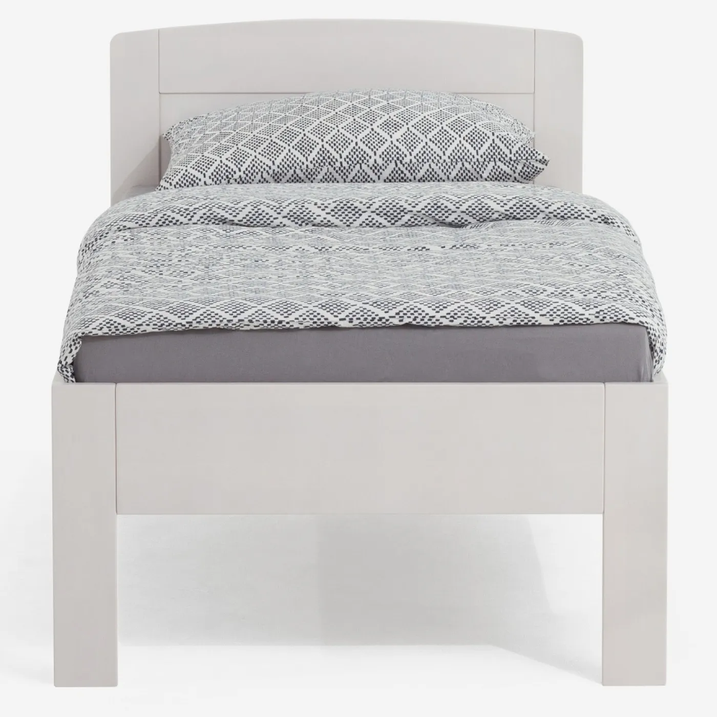 Holzbett massiv Jasmine | Buche weiß lackiert | 90x200 | ohne Fußteil