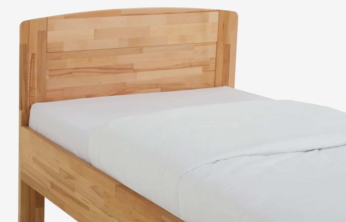 Holzbett massiv Jasmine | Kernbuche geölt | 100x220 | Kopfteil 2 mit Fußteil