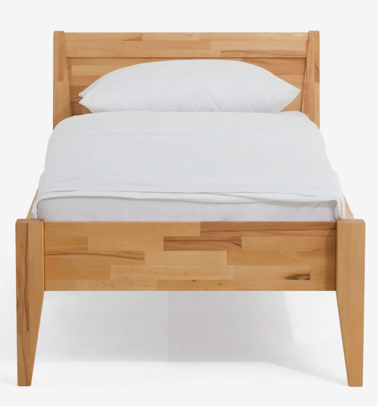 Holzbett massiv Jasmine | Kernbuche geölt | 120x210 | Kopfteil 3 ohne Fußteil