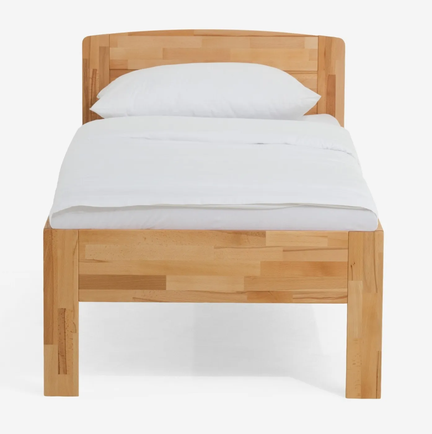 Holzbett massiv Jasmine | Kernbuche geölt | 120x220 | Kopfteil 2 ohne Fußteil