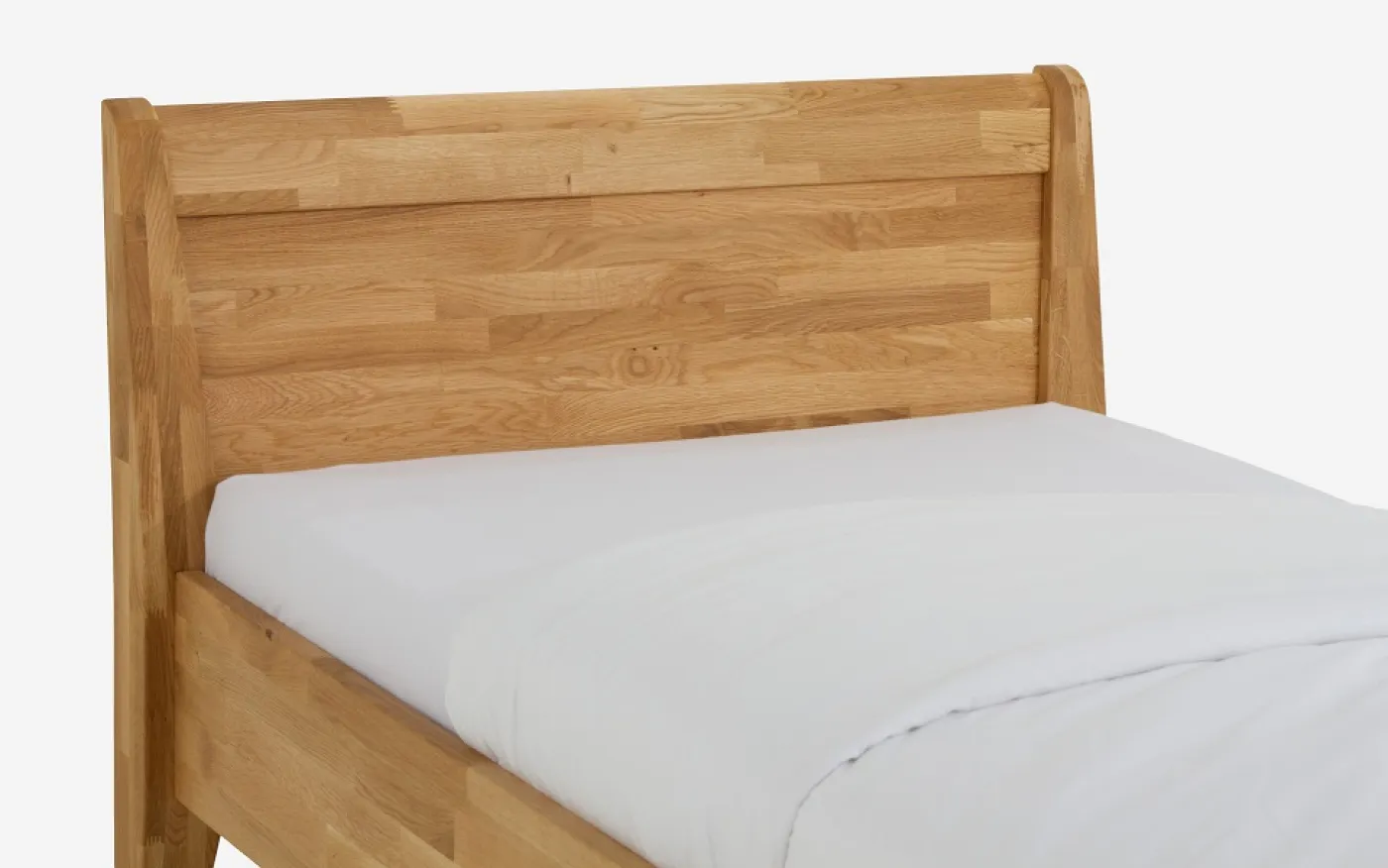 Holzbett massiv Jasmine | Wildeiche honig geölt | 100x200 | Kopfteil 2 mit Fußteil