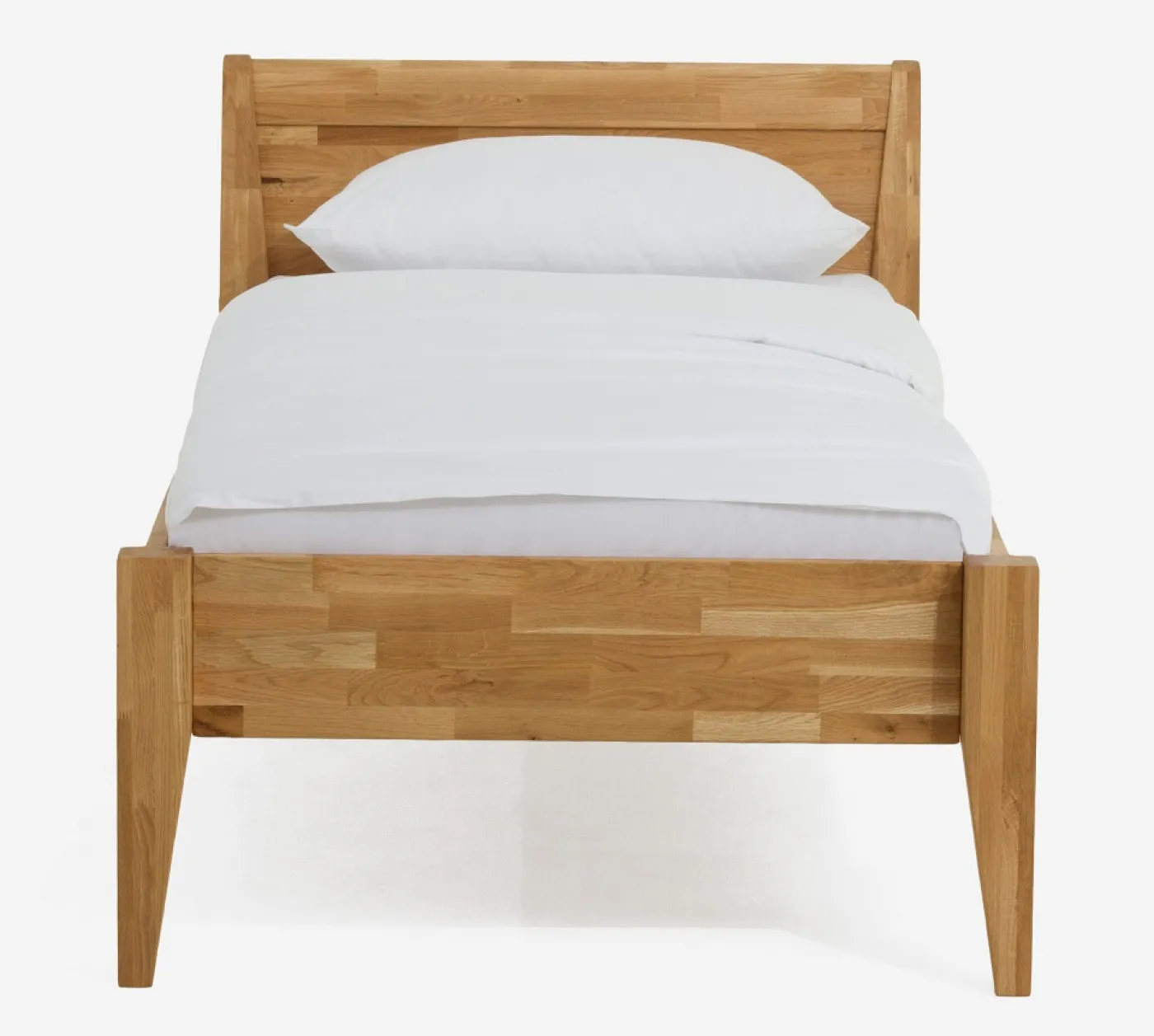 Holzbett massiv Jasmine | Wildeiche honig geölt | 120x200 | Kopfteil 2 ohne Fußteil