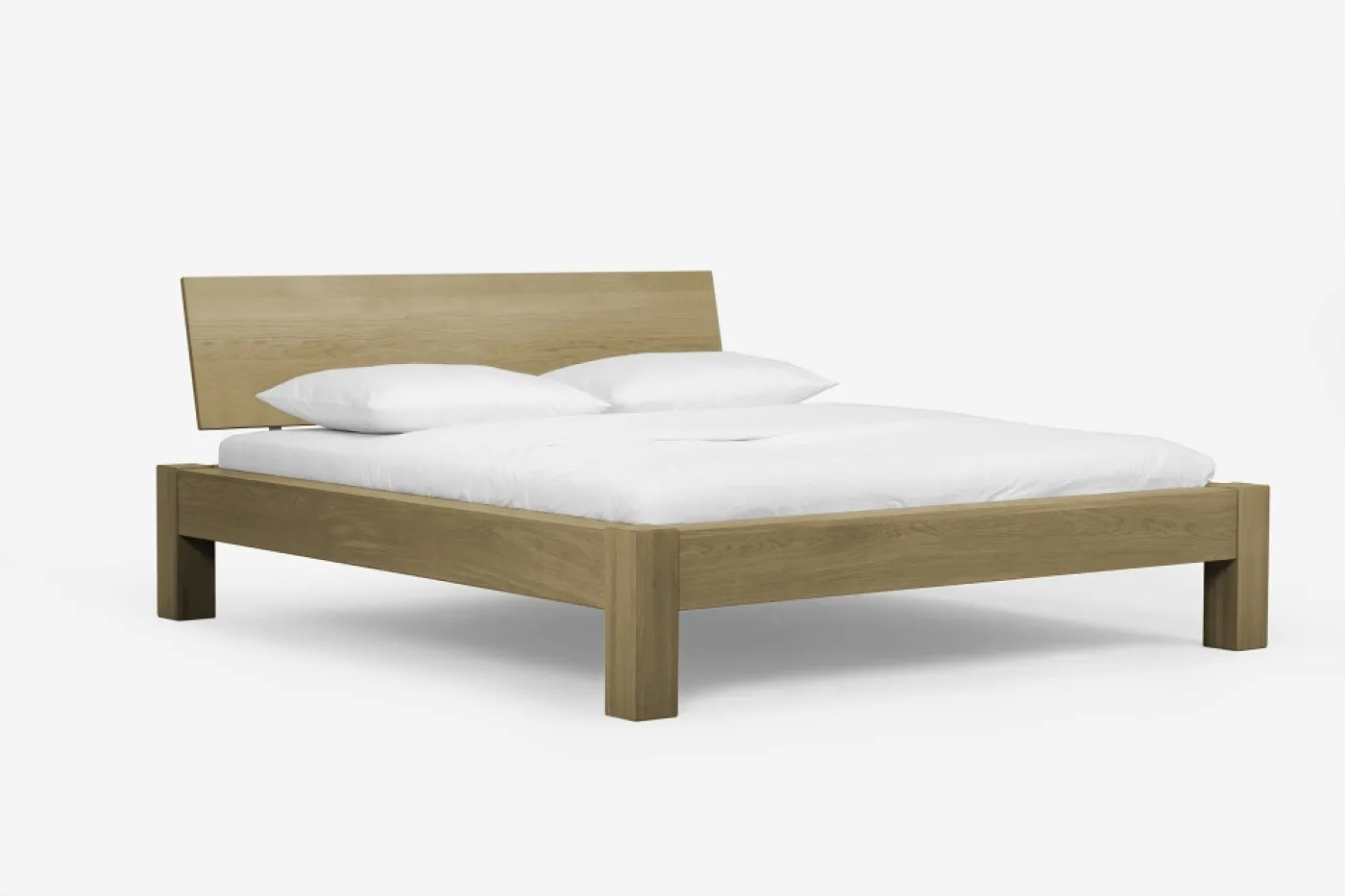 Holzbett massiv Lotus | Wildeiche Honig geölt | verschiedene Größen 200x210 Kopfteil 2