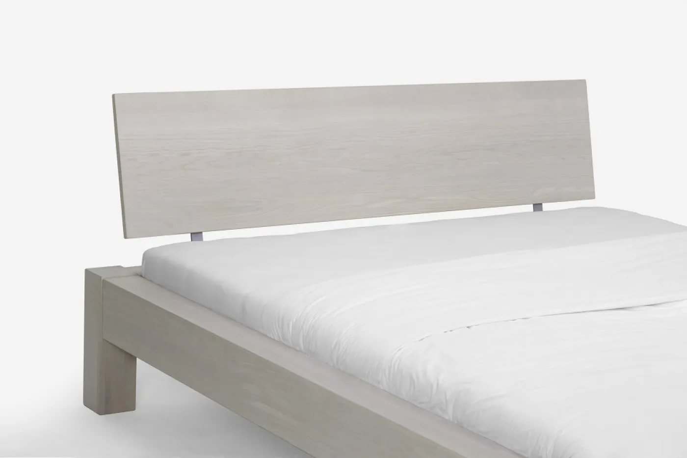 Holzbett massiv Lotus | Wildeiche weiß geölt | 160x200 | Kopfteil 3