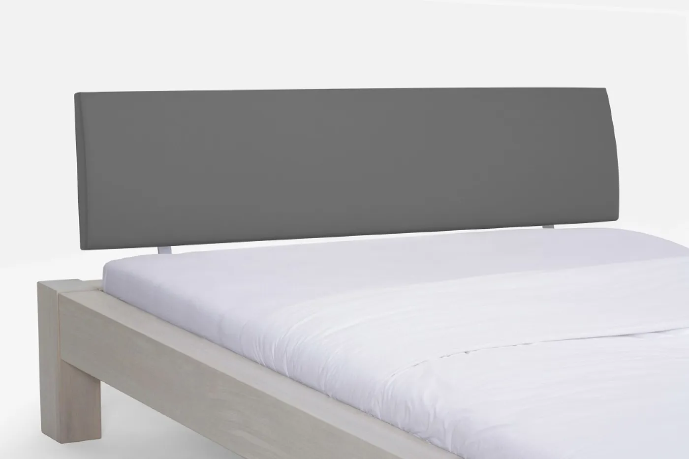 Holzbett massiv Lotus | Wildeiche weiß geölt | 160x220 | Kopfteil 1